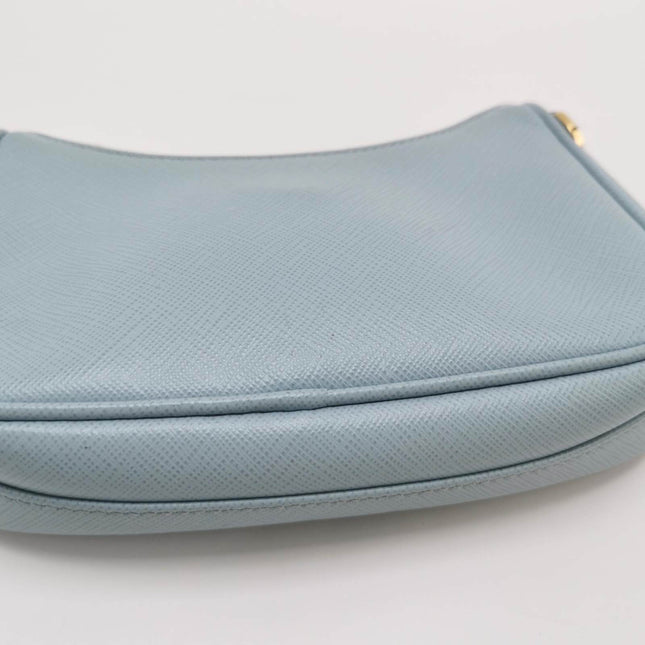 Sold Prada Re-edition 2005 Saffiano Mini Blue Hobo Crossbody Bag