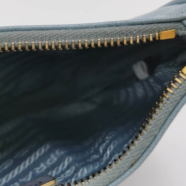 Sold Prada Re-edition 2005 Saffiano Mini Blue Hobo Crossbody Bag