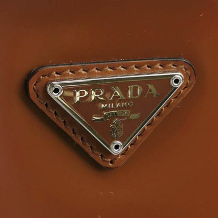 Sold Prada Cleo Caramel Brown Brushed Leather Shoulder Bag