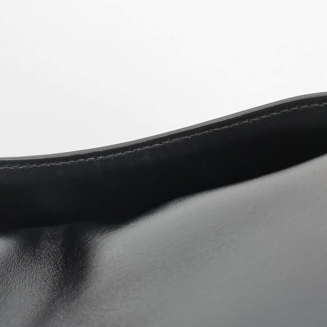 Sold Prada Cleo Flap Medium Black Brushed Leather Crossbody Bag