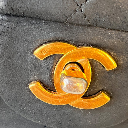 Chanel Classic Flap Vintage Black Leather with 24k Gold Hardware