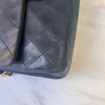 Chanel Classic Flap Vintage Black Leather with 24k Gold Hardware