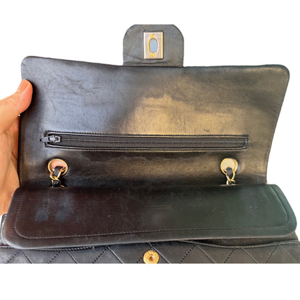 Chanel Classic Flap Vintage Black Leather with 24k Gold Hardware