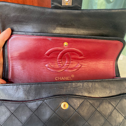 Chanel Classic Flap Vintage Black Leather with 24k Gold Hardware