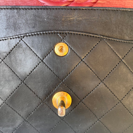 Chanel Classic Flap Vintage Black Leather with 24k Gold Hardware