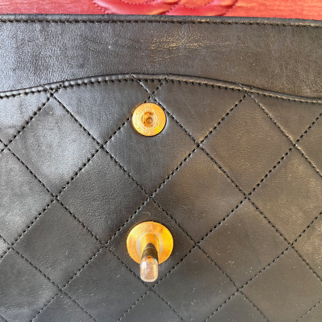Chanel Classic Flap Vintage Black Leather with 24k Gold Hardware