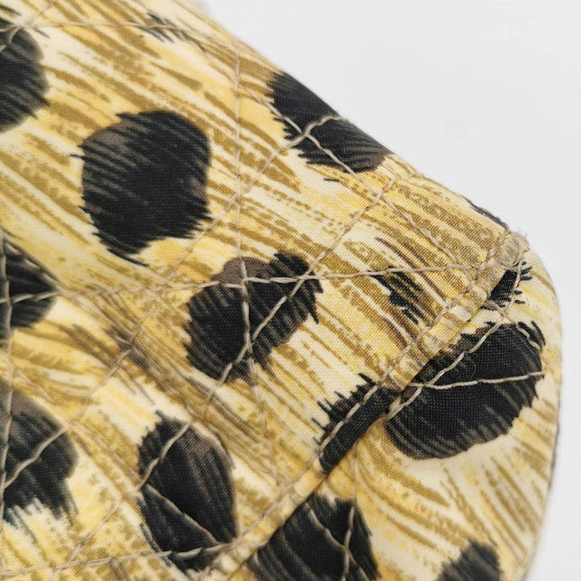 Sold Lady Dior Medium Leopard Print Quilted Cloth Handbag