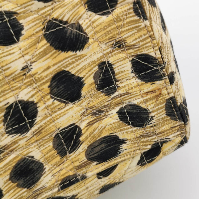 Sold Lady Dior Medium Leopard Print Quilted Cloth Handbag
