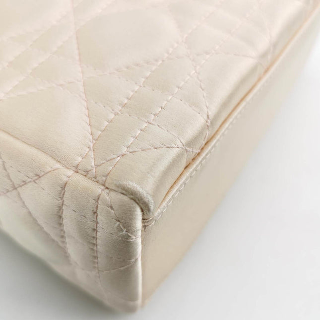 Sold Lady Dior Mini Beige Silk Handbag