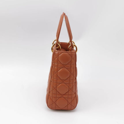 Sold Lady Dior Small My Abcdior Orange Lambskin Cannage Leather