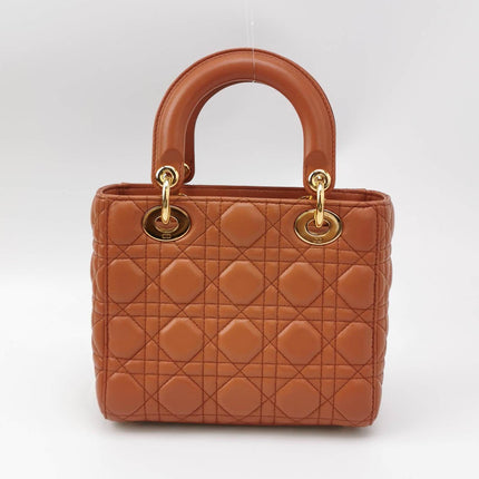 Sold Lady Dior Small My Abcdior Orange Lambskin Cannage Leather