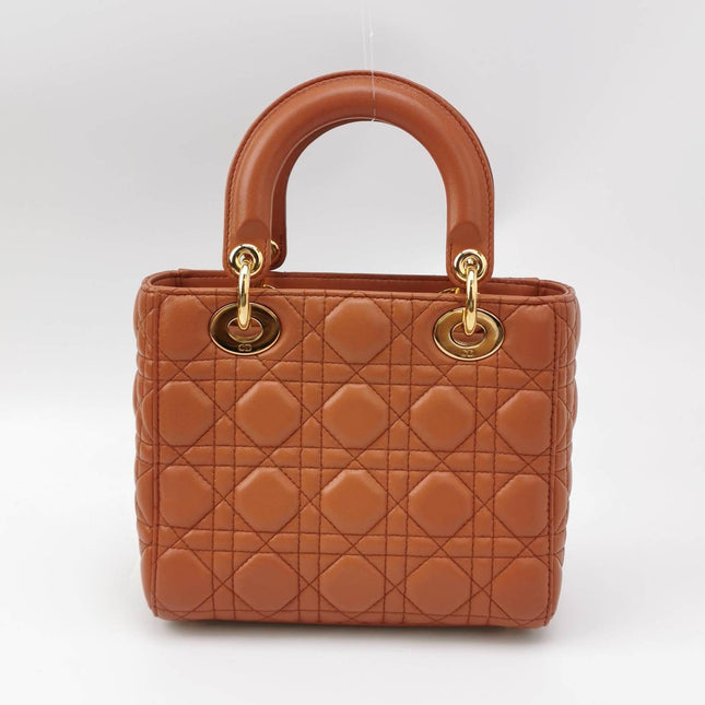 Sold Lady Dior Small My Abcdior Orange Lambskin Cannage Leather