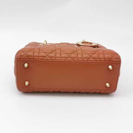 Sold Lady Dior Small My Abcdior Orange Lambskin Cannage Leather