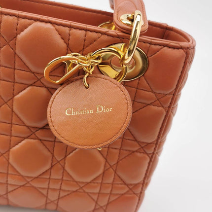 Sold Lady Dior Small My Abcdior Orange Lambskin Cannage Leather