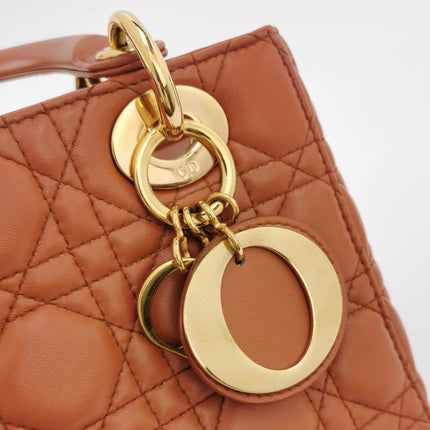 Sold Lady Dior Small My Abcdior Orange Lambskin Cannage Leather