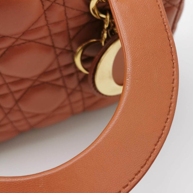 Sold Lady Dior Small My Abcdior Orange Lambskin Cannage Leather