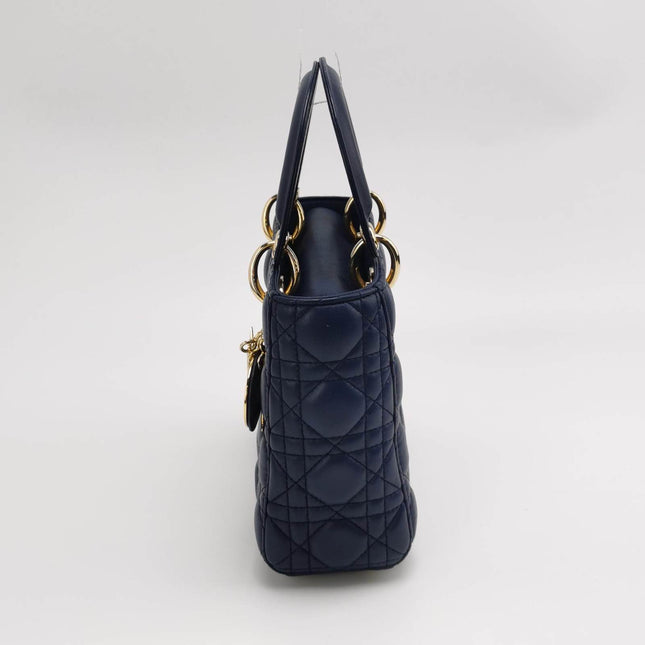 Sold Lady Dior Small My Abcdior Navy Lambskin Cannage Leather