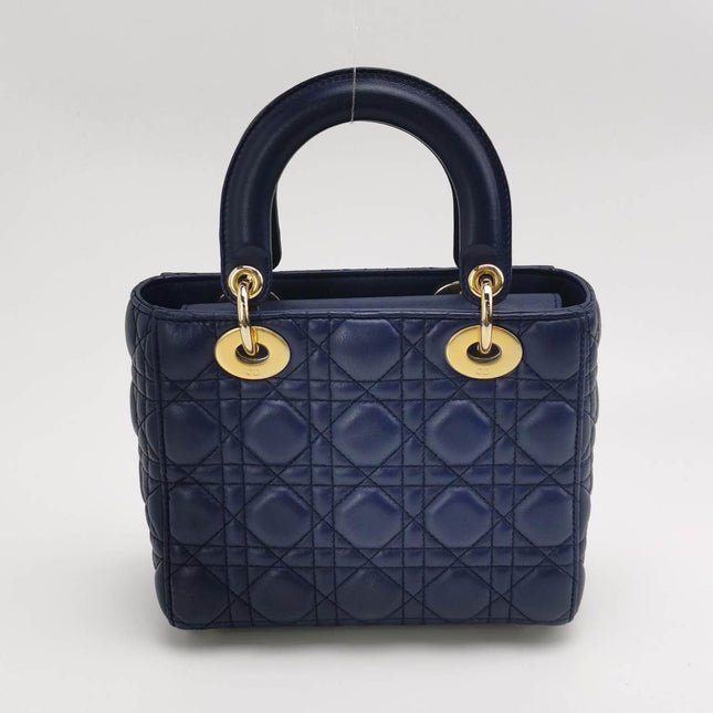 Sold Lady Dior Small My Abcdior Navy Lambskin Cannage Leather