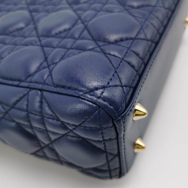 Sold Lady Dior Small My Abcdior Navy Lambskin Cannage Leather