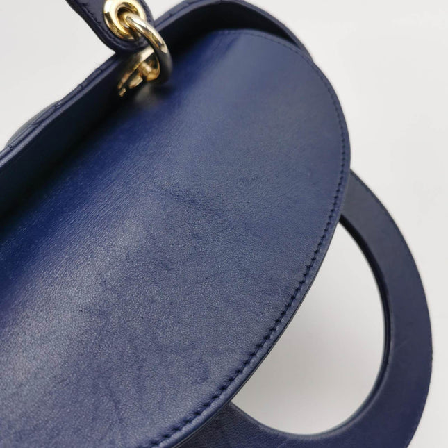 Sold Lady Dior Small My Abcdior Navy Lambskin Cannage Leather