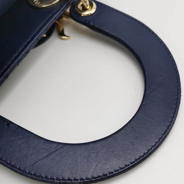 Sold Lady Dior Small My Abcdior Navy Lambskin Cannage Leather