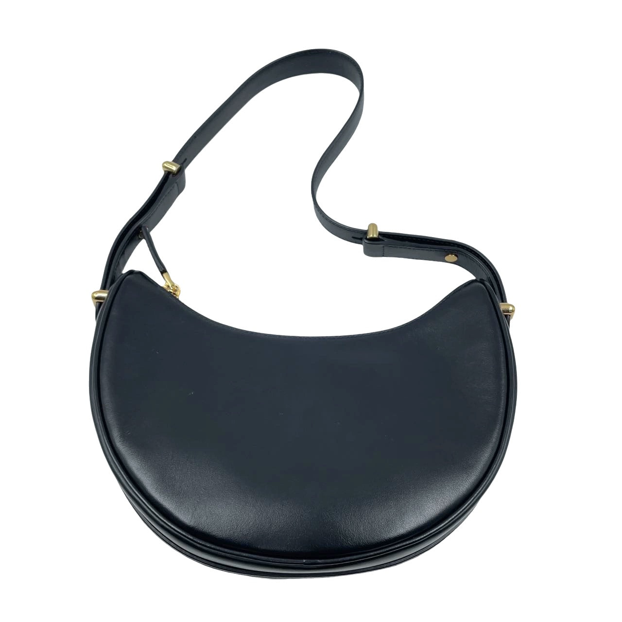 Prada Arqué black calfskin leather shoulder bag Crescent Moon Shape