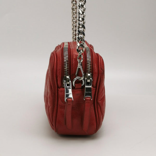Miu Miu Nappa Matelasse Camera Bag Red