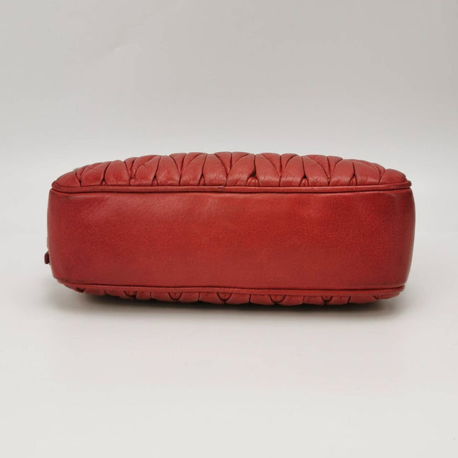 Miu Miu Nappa Matelasse Camera Bag Red