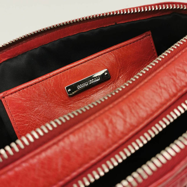 Miu Miu Nappa Matelasse Camera Bag Red
