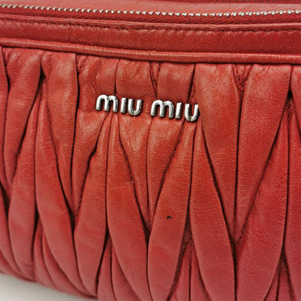 Miu Miu Nappa Matelasse Camera Bag Red
