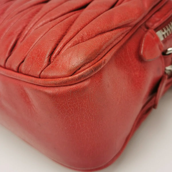 Miu Miu Nappa Matelasse Camera Bag Red