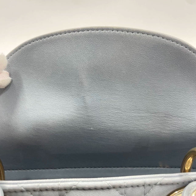 Sold Lady Dior My Abcdior Blue Lambskin Cannage Leather with Strap