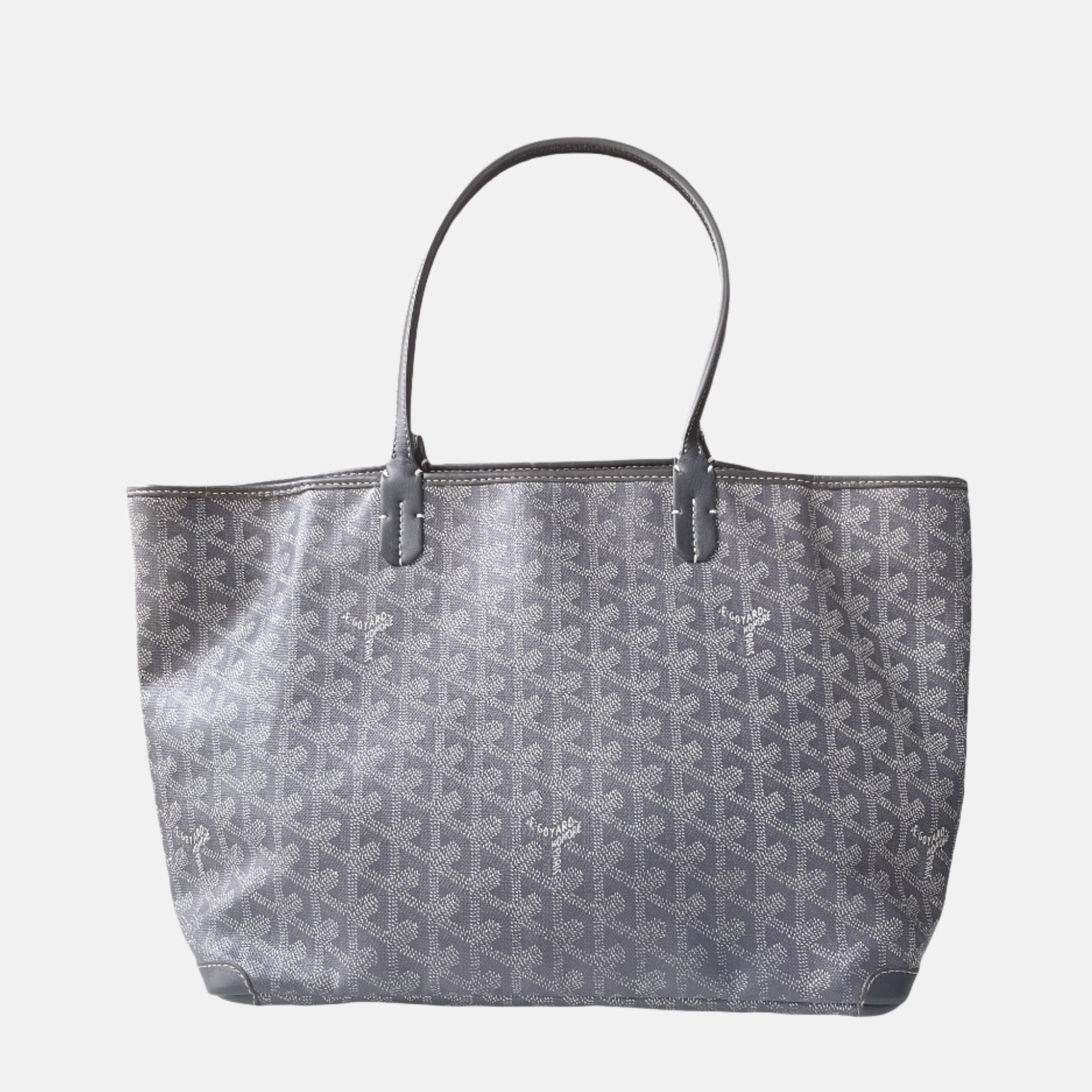 Goyard Artois PM Small/Medium Grey Tote with Leather Corners and Zip Opening