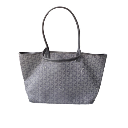 Goyard Artois PM Small/Medium Grey Tote with Leather Corners and Zip Opening