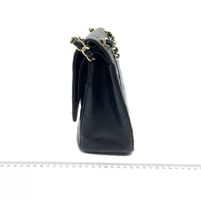 Chanel Classic Flap Jumbo 2014 Black Caviar Leather Double Flap Gold Hardware