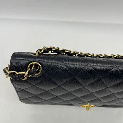Chanel Classic Flap Jumbo 2014 Black Caviar Leather Double Flap Gold Hardware