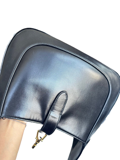 Sold Gucci Jackie 1961 Black Leather Bag with Adjustable Strap