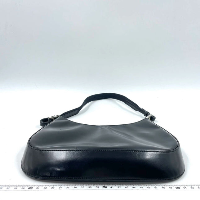 Sold Prada Cleo Vintage Black Leather Silver Hardware