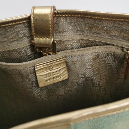Sold Gucci Jackie Vintage Mini Blue Nylon with Gold Leather Shoulder Bag Medium