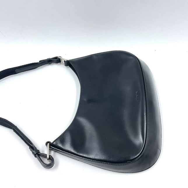 Sold Prada Cleo Vintage Black Leather Silver Hardware