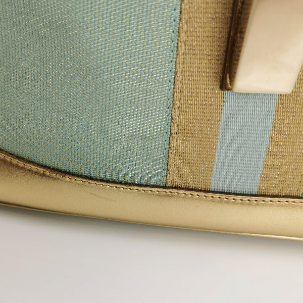 Sold Gucci Jackie Vintage Mini Blue Nylon with Gold Leather Shoulder Bag Medium