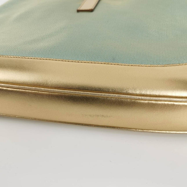 Sold Gucci Jackie Vintage Mini Blue Nylon with Gold Leather Shoulder Bag Medium