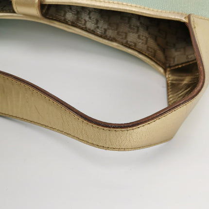 Sold Gucci Jackie Vintage Mini Blue Nylon with Gold Leather Shoulder Bag Medium