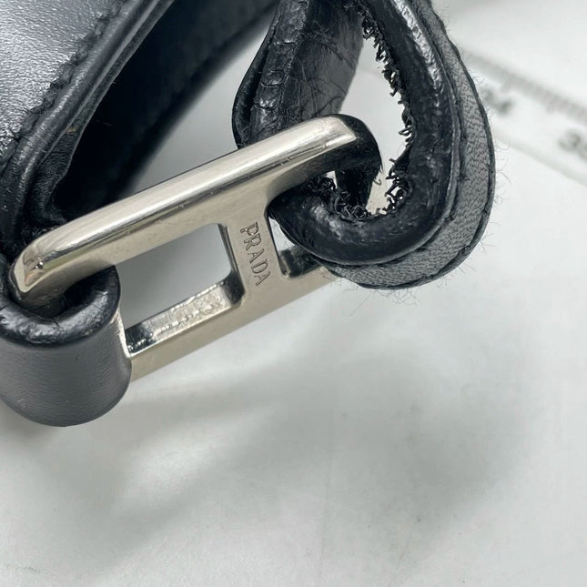 Sold Prada Cleo Vintage Black Leather Silver Hardware