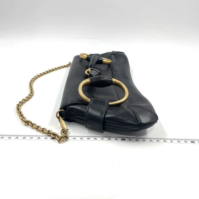 Sold Gucci Horsebit 1955 Chain Shoulder bag Large Black Leather