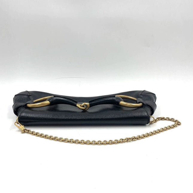 Sold Gucci Horsebit 1955 Chain Shoulder bag Large Black Leather