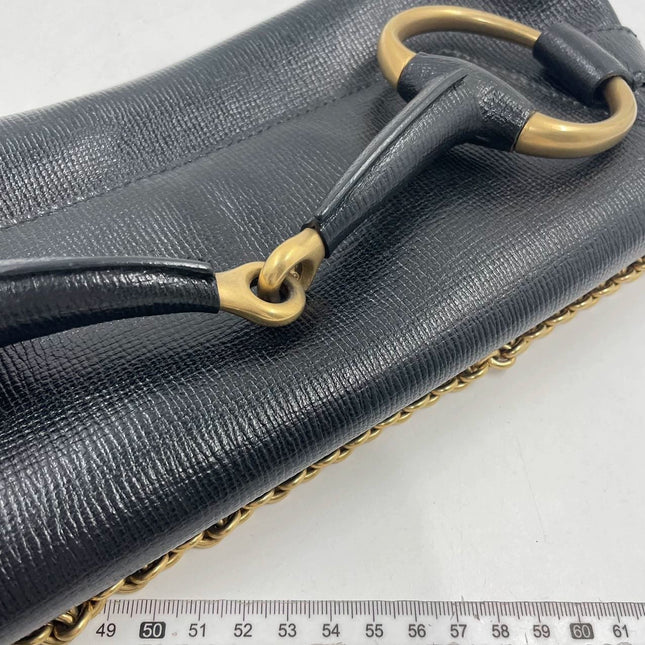 Sold Gucci Horsebit 1955 Chain Shoulder bag Large Black Leather