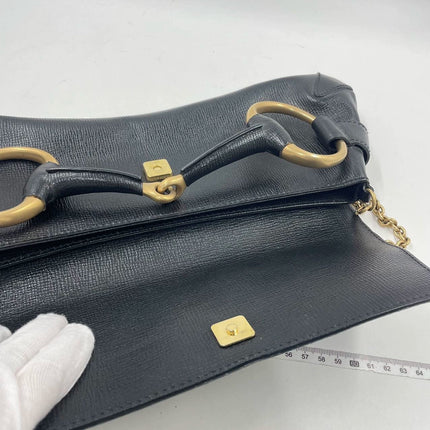 Sold Gucci Horsebit 1955 Chain Shoulder bag Large Black Leather