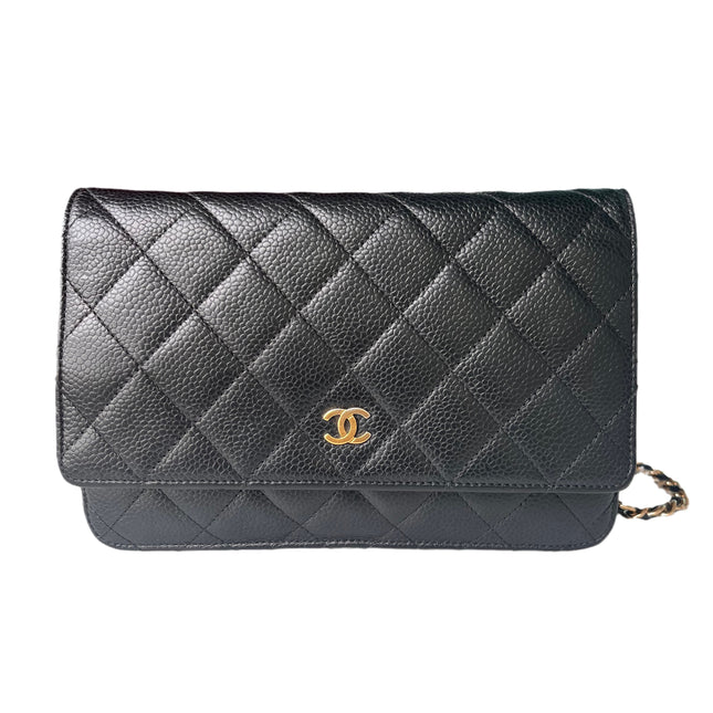 Sold Chanel Wallet on Chain WOC Black Caviar Leather with Gold hardware-Luxbags