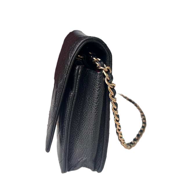 Sold Chanel Wallet on Chain WOC Black Caviar Leather with Gold hardware